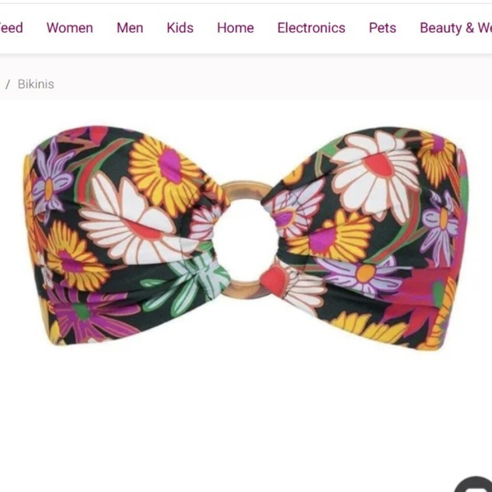 Montce Bandeau Bikini Top Janeane Floral Tori M